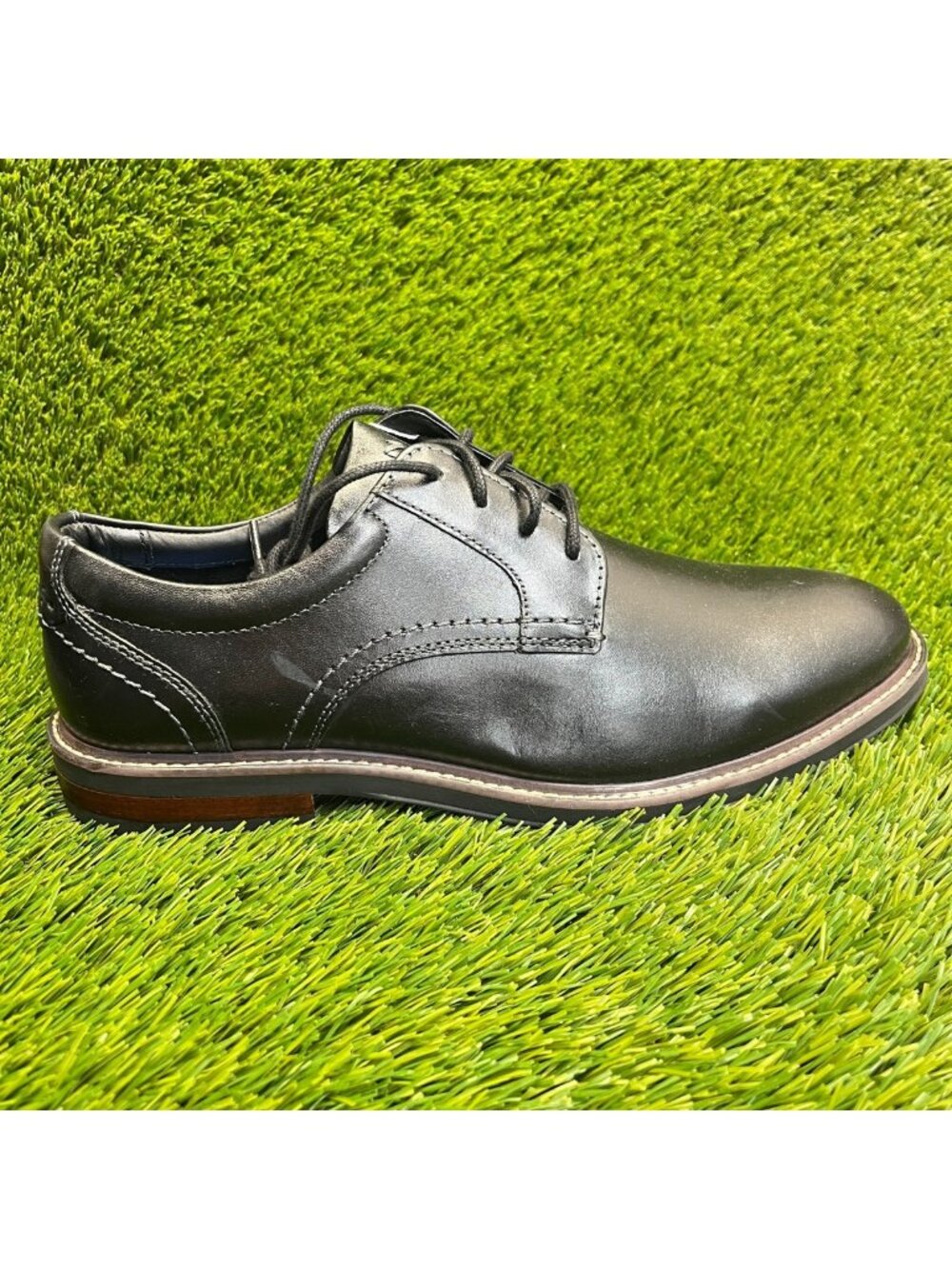 Nunn Bush‎ Westfield Mens Size 10.5 Black Classic Plain Toe Oxford Dress Shoes